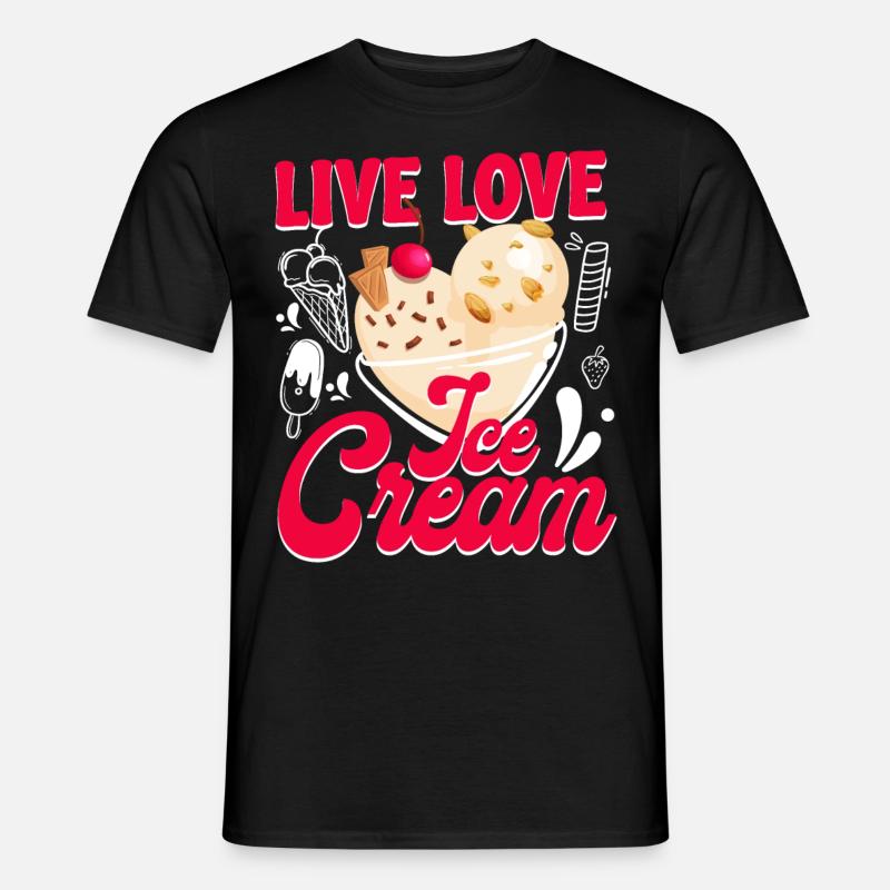 Ice Cream Cone Popsicle Live Love - Männer T-Shirt - Schwarz