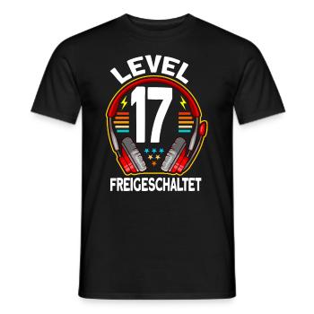 Level 17 Freigeschaltet 17. Geburtstag Gamer - Männer T-Shirt - Schwarz - Vorne - AI Model Male 178 light (178cm)