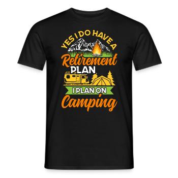 Plan de retraite - Cadeau camping-car - T-shirt homme - noir - Devant - AI Model Male 178 light (178cm)