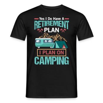 Plan de retraite - Cadeau camping-car - T-shirt homme - noir - Devant - AI Model Male 178 light (178cm)