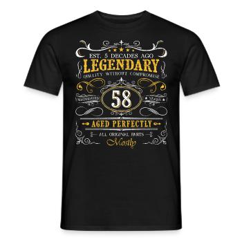 Vintage Légendaire - Vieilli parfaitement 58ème anniversaire - T-shirt homme - noir - Devant - AI Model Male 178 light (178cm)