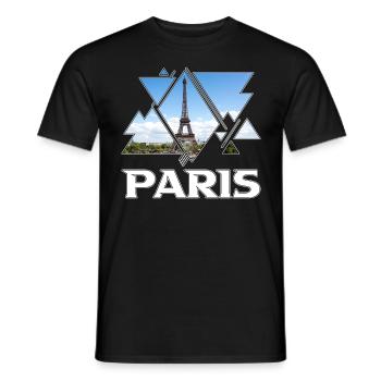 Paris France City Skyline Tour Eiffel Vacances - T-shirt homme - noir - Devant - AI Model Male 178 light (178cm)