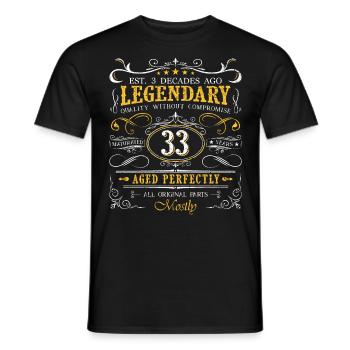 Vintage Legendary - Aged perfectly 33. Geburtstag - Männer T-Shirt - Schwarz - Vorne - AI Model Male 178 light (178cm)