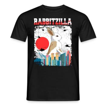 Rabbitzilla Hase Kaninchen Geschenk - Männer T-Shirt - Schwarz - Vorne - AI Model Male 178 light (178cm)