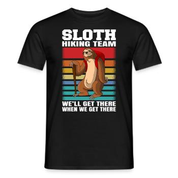 Sloth Hiking Team - Sloth Hiking Hike - Men's T-Shirt - black - Front - AI Model Male 178 light (178cm)