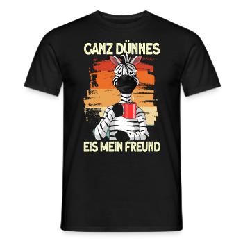 dünnes eis mein Freund - Zebra Kaffee Guten Morgen - Männer T-Shirt - Schwarz - Vorne - AI Model Male 178 light (178cm)