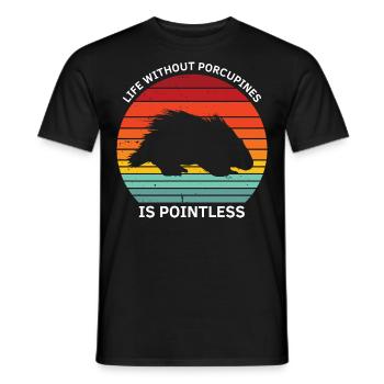 Dessins de porc-épic pour fan de porc-épic hérisson - T-shirt homme - noir - Devant - AI Model Male 178 light (178cm)