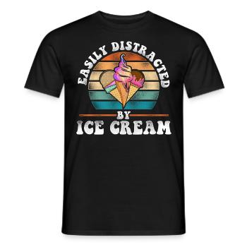 Ice Cream Retro Vintage Cone - Men's T-Shirt - black - Front - AI Model Male 178 light (178cm)