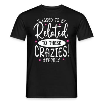 Lié à ces réunions de famille Crazies - T-shirt homme - noir - Devant - AI Model Male 178 light (178cm)