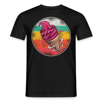 Ice Cream Retro Vintage Cone - Men's T-Shirt - black - Front - AI Model Male 178 light (178cm)