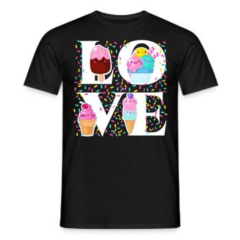 Ice Cream Cone Popsicle Love - Männer T-Shirt - Schwarz - Vorne - AI Model Male 178 light (178cm)