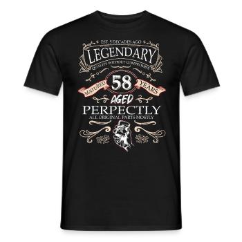 Vintage Légendaire - Vieilli parfaitement 58ème anniversaire - T-shirt homme - noir - Devant - AI Model Male 178 light (178cm)