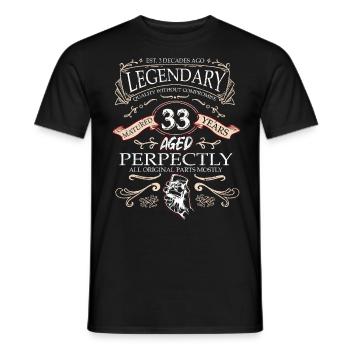 Vintage Legendary - Aged perfectly 33. Geburtstag - Männer T-Shirt - Schwarz - Vorne - AI Model Male 178 light (178cm)
