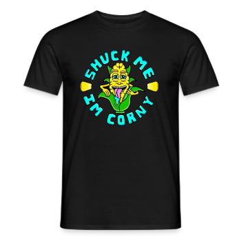 Corn Shuck Me Im Corny! Funny - Men's T-Shirt - black - Front - AI Model Male 178 light (178cm)