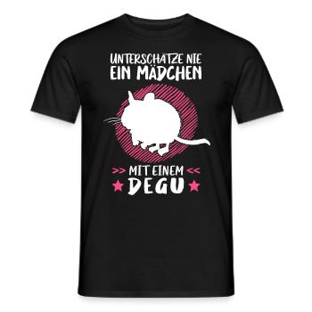 Mädchen mit Degu Nagetier Chile Degu - Männer T-Shirt - Schwarz - Vorne - AI Model Male 178 light (178cm)