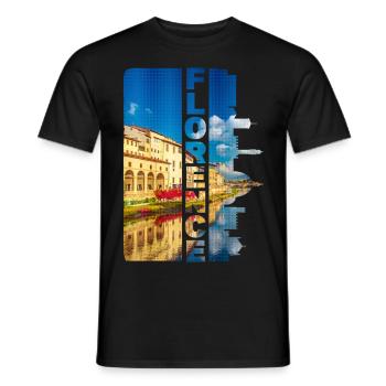 Florenz Italien Stadt Skyline Schrift Urlaub Liebe - Männer T-Shirt - Schwarz - Vorne - AI Model Male 178 light (178cm)