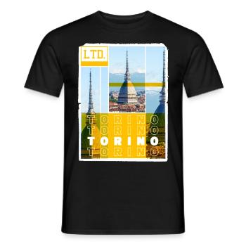 Turin Turin Turin Italie Ville Skyline Vacances Amour - T-shirt homme - noir - Devant - AI Model Male 178 light (178cm)