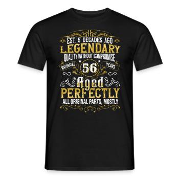 Vintage Légendaire - Vieilli parfaitement 56ème anniversaire - T-shirt homme - noir - Devant - AI Model Male 178 light (178cm)