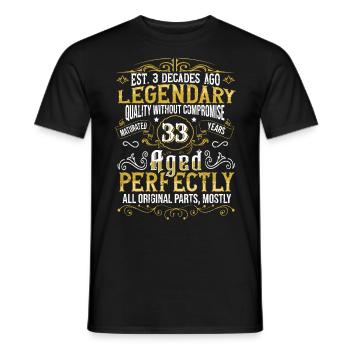 Vintage Legendary - Aged perfectly 33. Geburtstag - Männer T-Shirt - Schwarz - Vorne - AI Model Male 178 light (178cm)