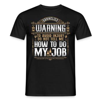 Sommelier Wine Drinking Tasting - Men's T-Shirt - black - Front - AI Model Male 178 light (178cm)