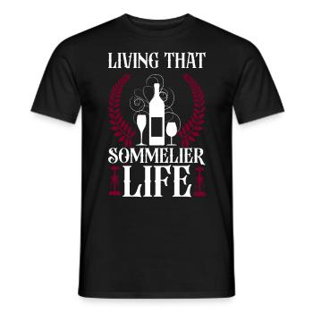 Dégustation de vin de sommelier - T-shirt homme - noir - Devant - AI Model Male 178 light (178cm)