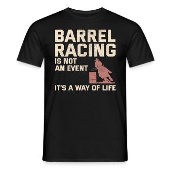 Barrel Racer Racing Reiten Reiten Rennen Rodeo - Männer T-Shirt - Schwarz - Vorne - AI Model Male 178 light (178cm)
