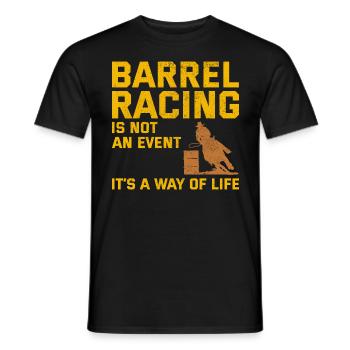 Barrel Racer Racing Reiten Reiten Rennen Rodeo - Männer T-Shirt - Schwarz - Vorne - AI Model Male 178 light (178cm)