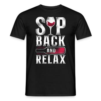 Dégustation de vin de sommelier - T-shirt homme - noir - Devant - AI Model Male 178 light (178cm)