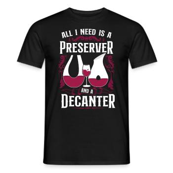 Dégustation de vin de sommelier - T-shirt homme - noir - Devant - AI Model Male 178 light (178cm)