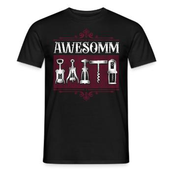 Dégustation de vin de sommelier - T-shirt homme - noir - Devant - AI Model Male 178 light (178cm)