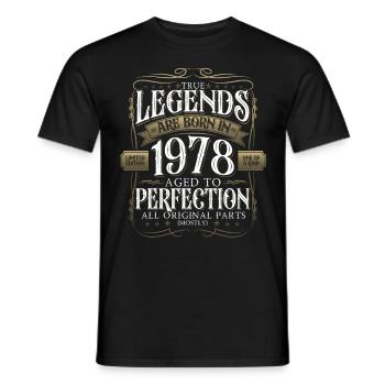 Légende 1978 44ème Anniversaire Cadeau Hommes Drôle - T-shirt homme - noir - Devant - AI Model Male 178 light (178cm)