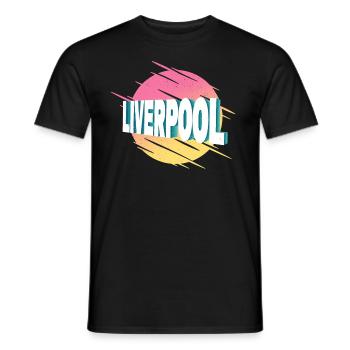 Liverpool England Großbritannien UK Stadt Schrift - Männer T-Shirt - Schwarz - Vorne - AI Model Male 178 light (178cm)