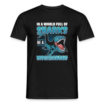 Dans un monde plein de requins, soyez un Mosasaurus - T-shirt homme - noir - Devant - AI Model Male 178 light (178cm)