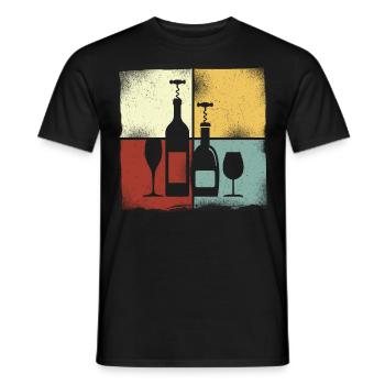 Sommelier Wine Drinking Tasting - Men's T-Shirt - black - Front - AI Model Male 178 light (178cm)