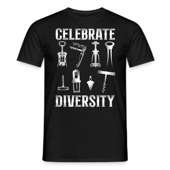 Dégustation de vin de sommelier - T-shirt homme - noir - Devant - AI Model Male 178 light (178cm)