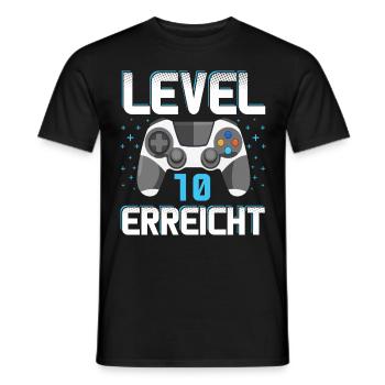 Level 10 Erreicht Gamer - Männer T-Shirt - Schwarz - Vorne - AI Model Male 178 light (178cm)