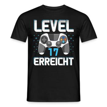 Level 17 Erreicht Gamer - Männer T-Shirt - Schwarz - Vorne - AI Model Male 178 light (178cm)