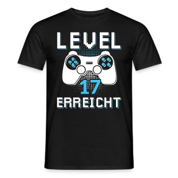 Level 17 Erreicht Gamer - Männer T-Shirt - Schwarz - Vorne - AI Model Male 178 light (178cm)