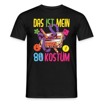 80er Jahre Outfit Party Kostüm Mottoparty 1980er - Männer T-Shirt - Schwarz - Vorne - AI Model Male 178 light (178cm)
