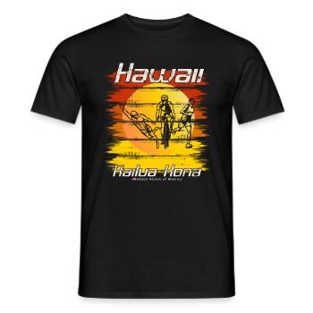 Triathlon Sunset Kailua Kona Hawaii - Men's T-Shirt - black - Front - AI Model Male 178 light (178cm)