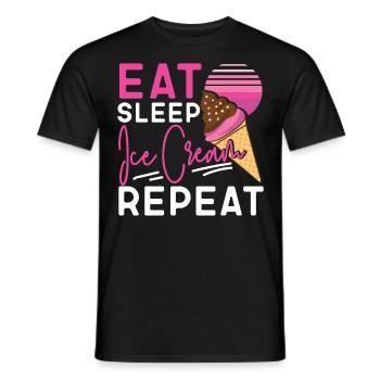 Cornet de crème glacée Manger de la crème glacée sleep - T-shirt homme - noir - Devant - AI Model Male 178 light (178cm)