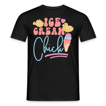 Crème glacée Cône de poulet Crème glacée - T-shirt homme - noir - Devant - AI Model Male 178 light (178cm)