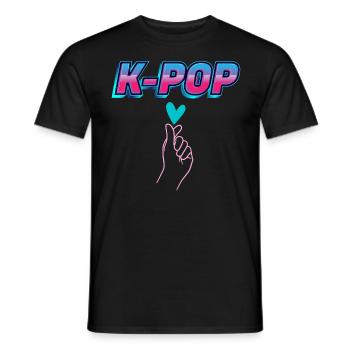 k-pop ou korean pop - T-shirt homme - noir - Devant - AI Model Male 178 light (178cm)
