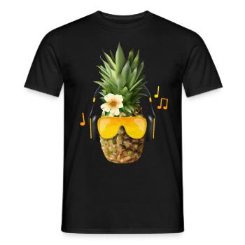 Fat Pineapple Beats - T-Shirt Summer Motif - Men's T-Shirt - black - Front - AI Model Male 178 light (178cm)