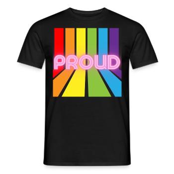 proud pride lgbt lgbtqi - T-shirt homme - noir - Devant - AI Model Male 178 light (178cm)