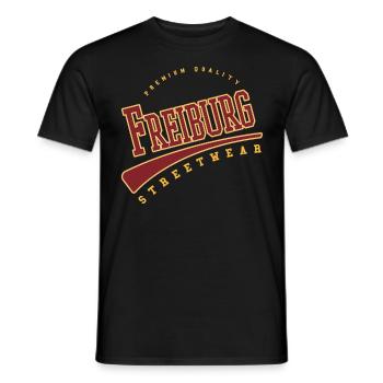 Freiburg Germany College High School Style - Men's T-Shirt - black - Front - AI Model Male 178 light (178cm)