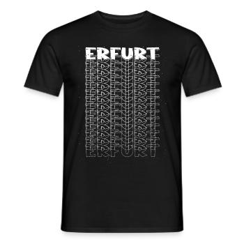 Erfurt Germany City Font Skyline - Men's T-Shirt - black - Front - AI Model Male 178 light (178cm)