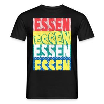 Essen Deutschland Stadt Schrift Skyline Heimat - Männer T-Shirt - Schwarz - Vorne - AI Model Male 178 light (178cm)