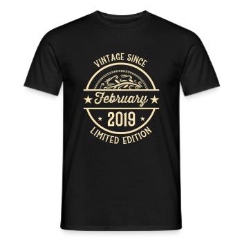 Anniversaire Vintage depuis février 2019 - T-shirt homme - noir - Devant - AI Model Male 178 light (178cm)