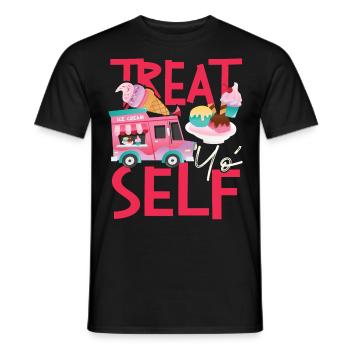 Cône de crème glacée Treat Yo' Self - T-shirt homme - noir - Devant - AI Model Male 178 light (178cm)